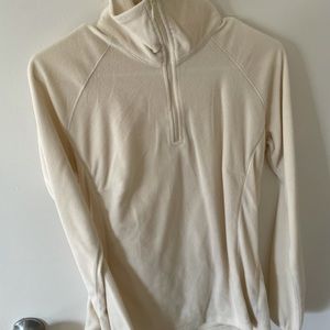 Cream 1/4 zip fleece pull over